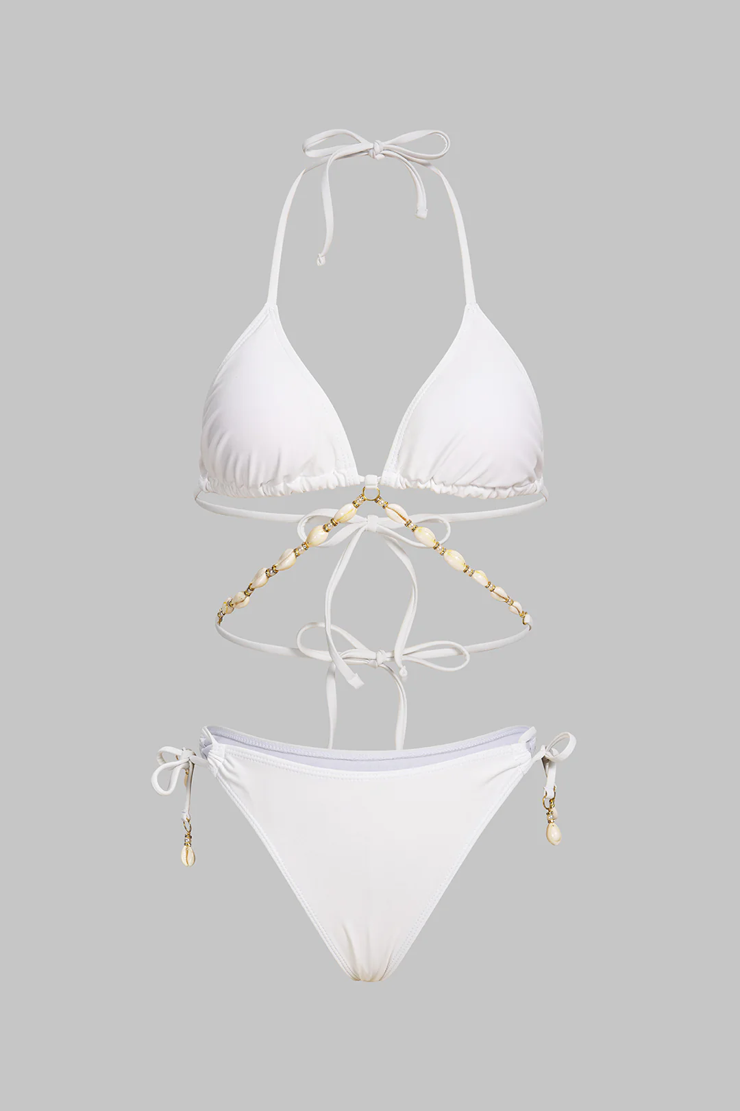 Halter Chain Tie-Up Bikini Set
