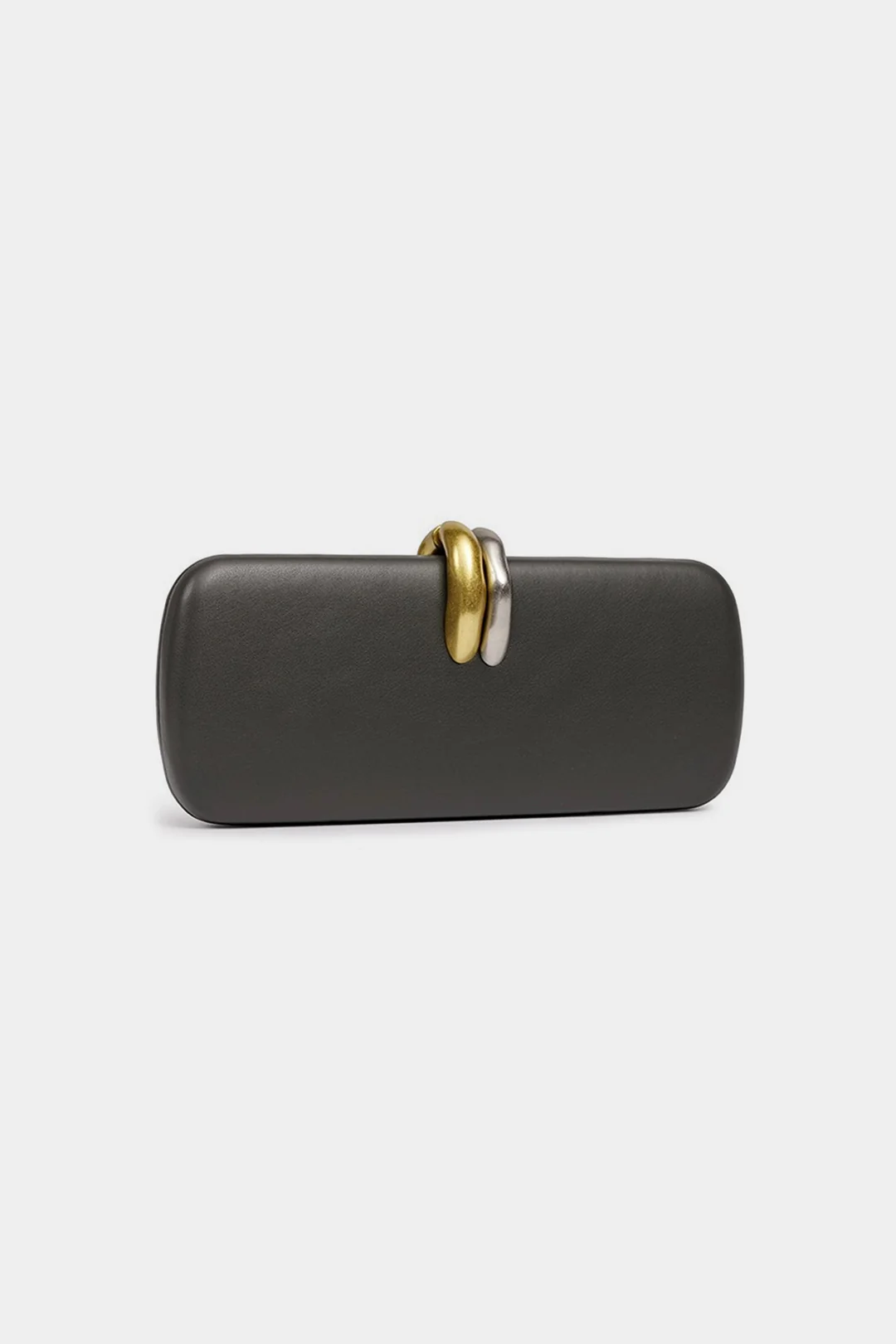 Faux Leather Metallic Chain Crossbody Clutch Bag - Image 2