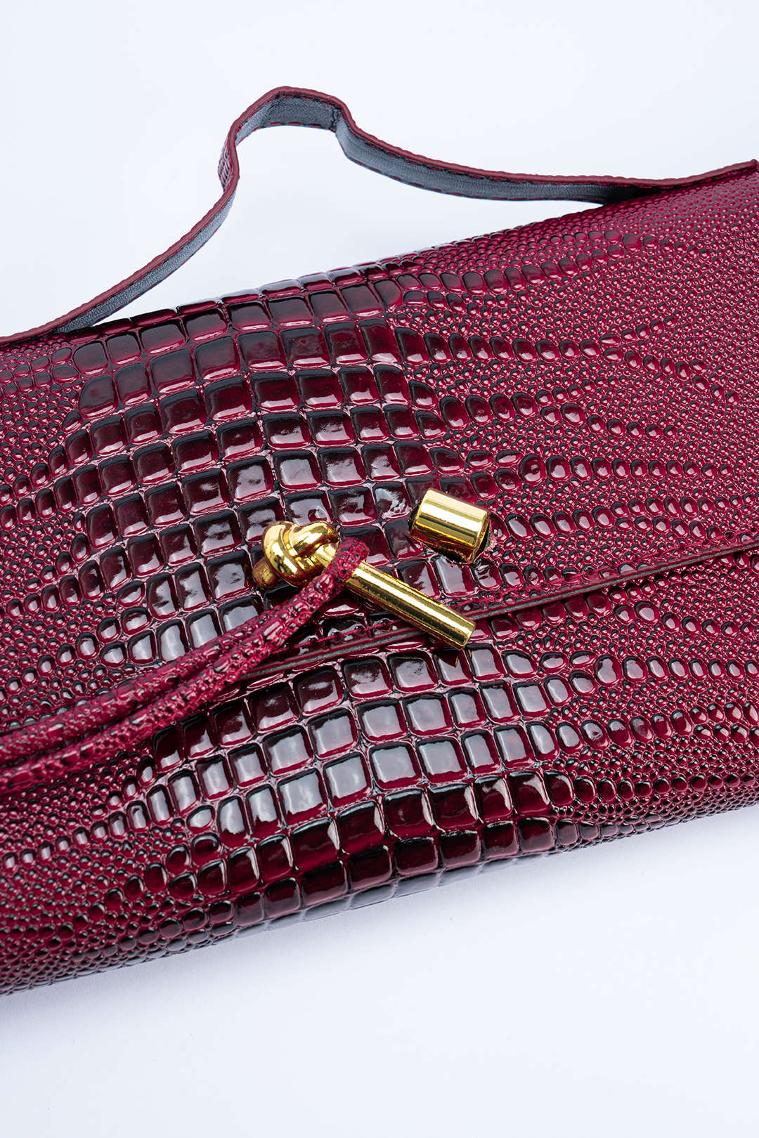 Crocodile Skin Pattern Faux Leather Clutch Bag - Image 3