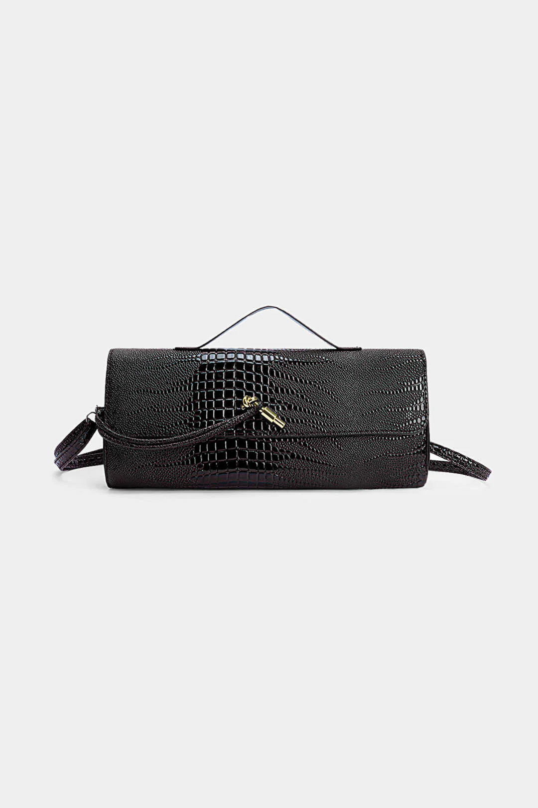 Crocodile Skin Pattern Faux Leather Clutch Bag - Image 7