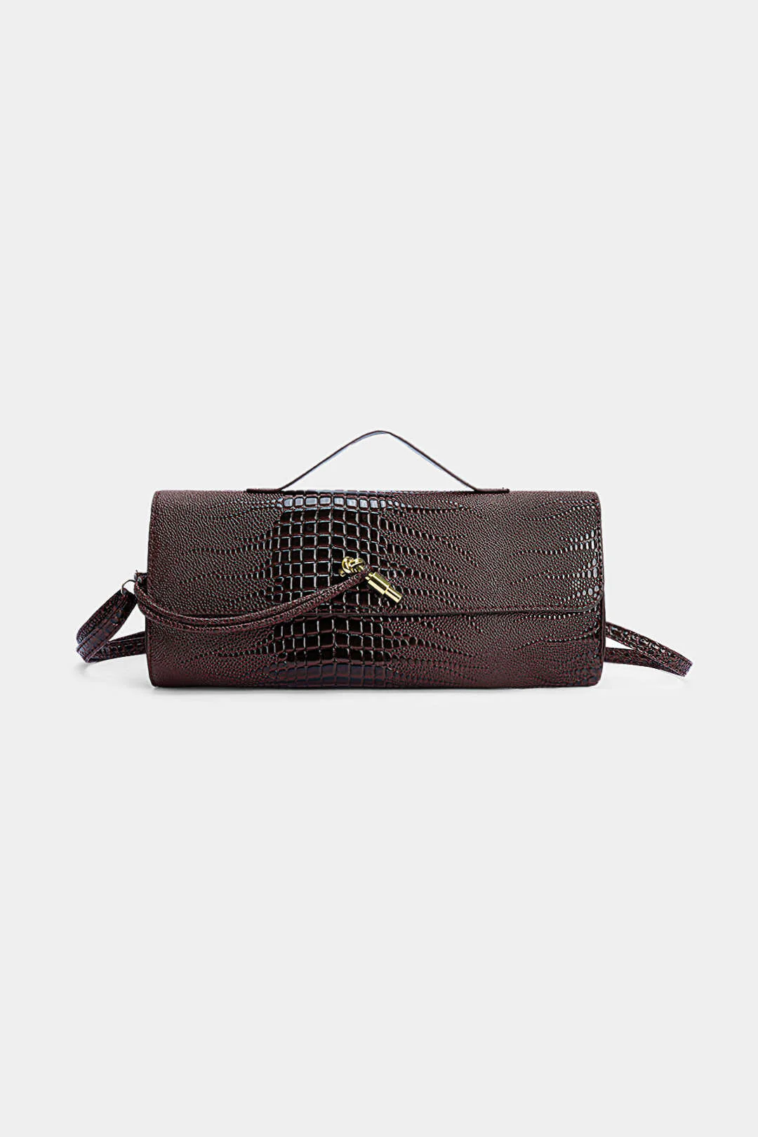 Crocodile Skin Pattern Faux Leather Clutch Bag - Image 8
