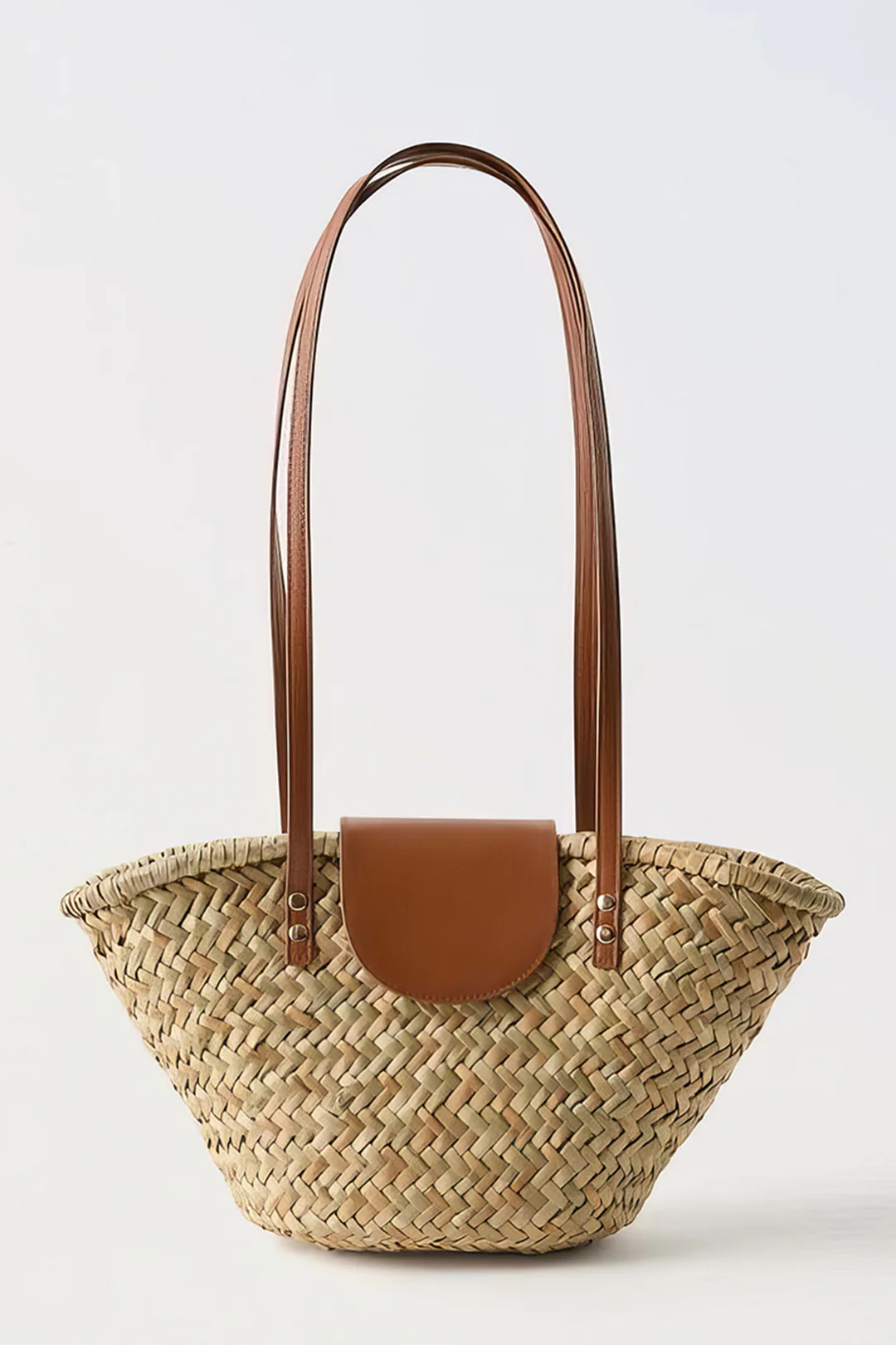 Faux Leather Rattan Patchwork Woven Shoulder Bag