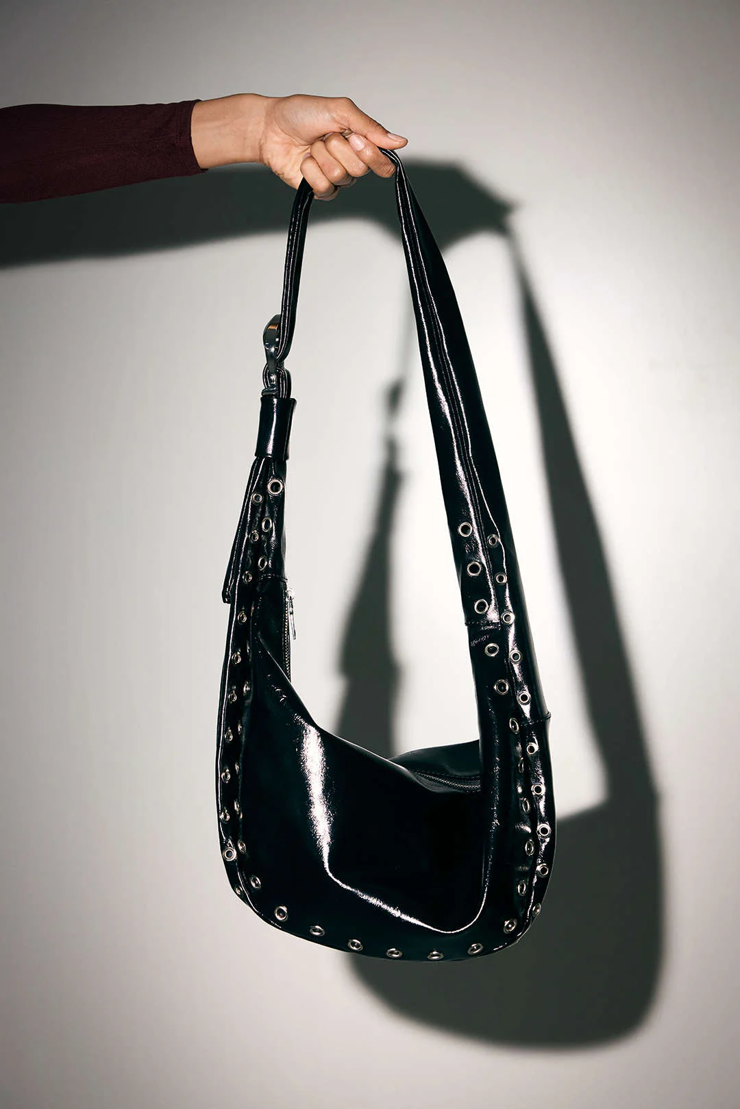 Leather Studded Cross-Body Bag - Image 2