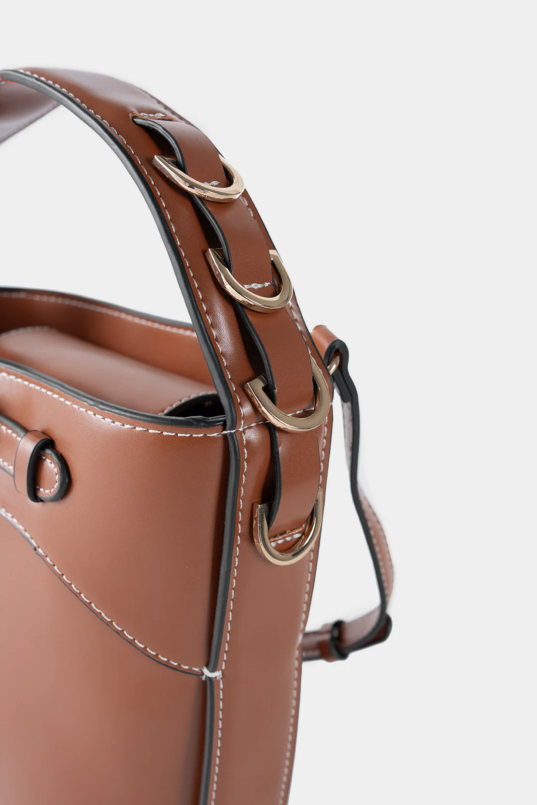 Faux Leather Single Shoulder Tote Bag - Image 3