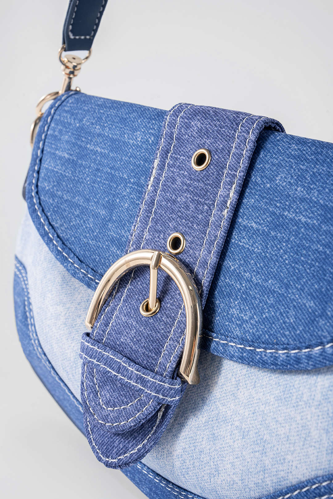 Denim Patchwork Shoulder Bag - Image 3