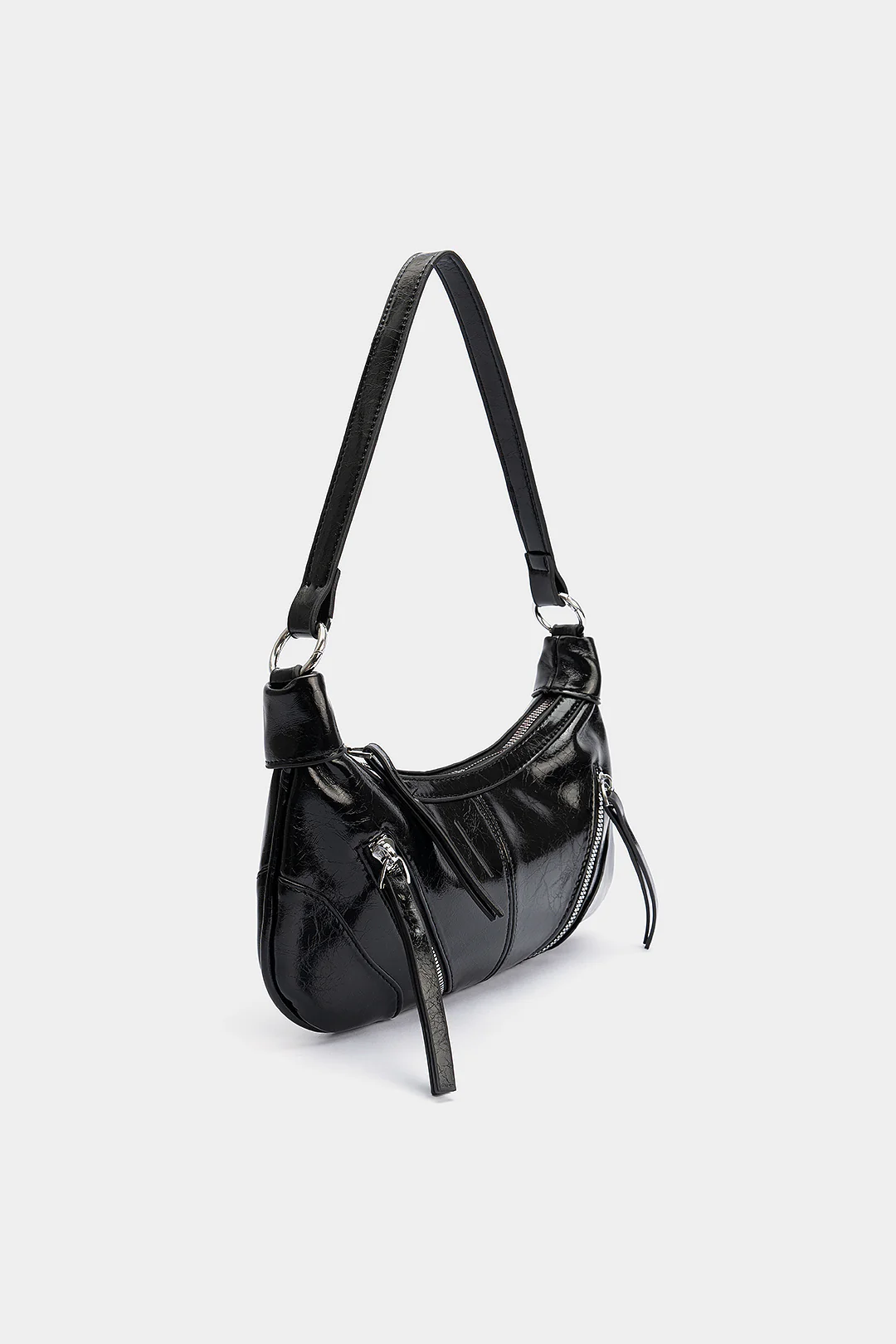 Leather Zipper Underarm Shoulder Bag - Image 2