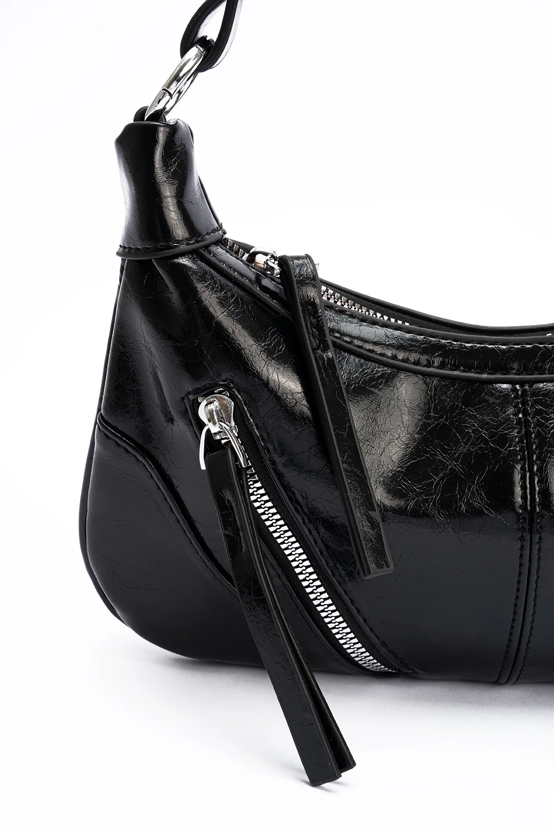Leather Zipper Underarm Shoulder Bag - Image 3