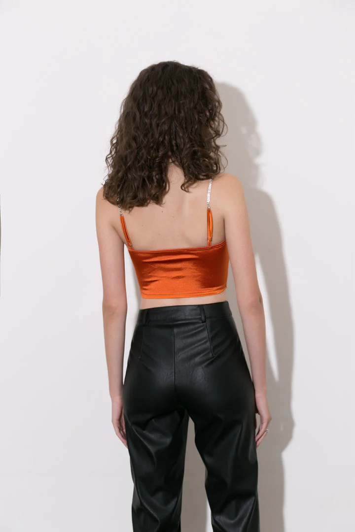 Satin Draped Corset Top - Image 7