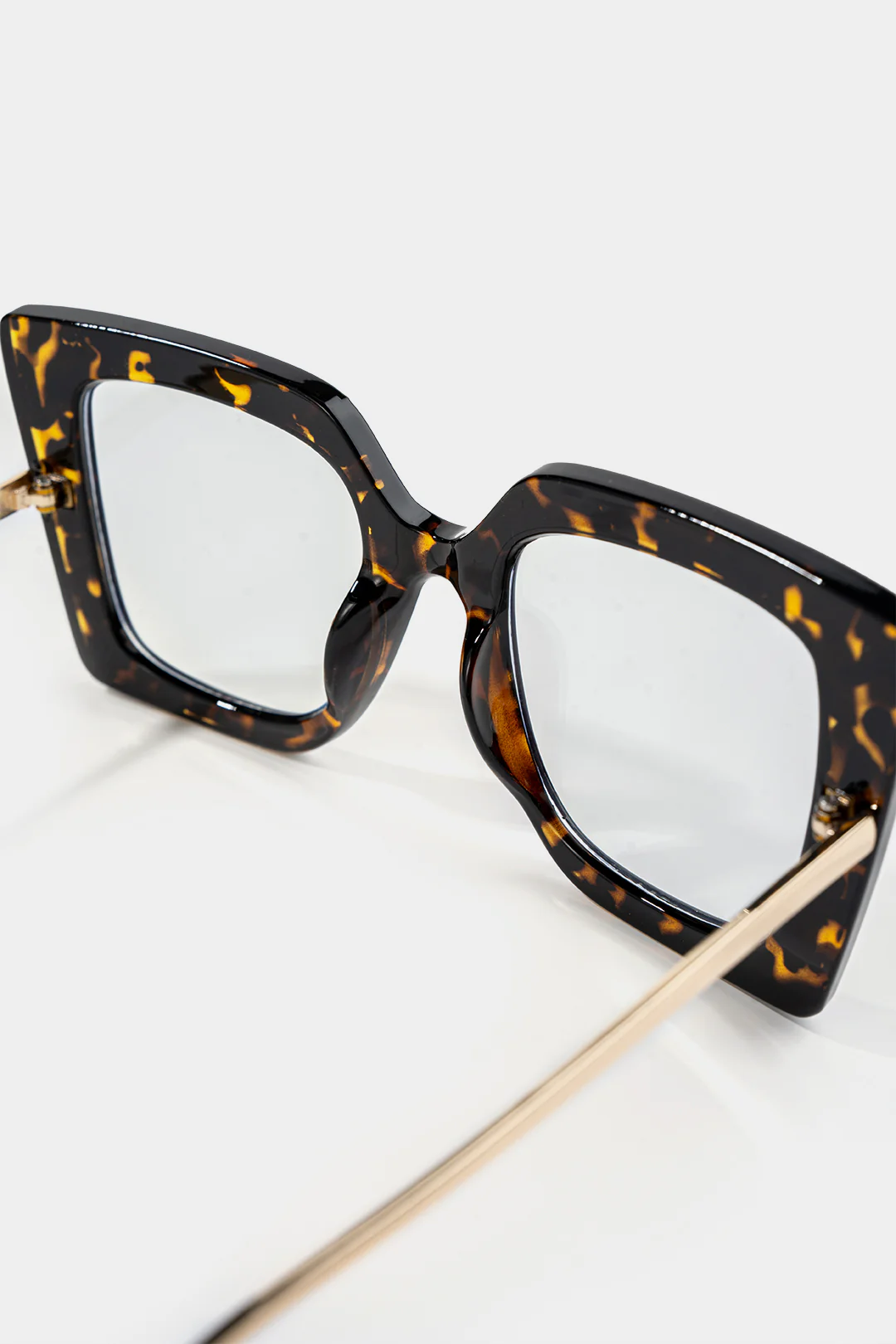 Metal Leopard Square Frame Sunglasses - Image 4