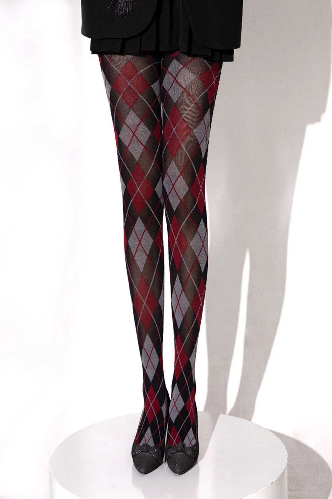 Contrast Argyle Print Tights - Image 11