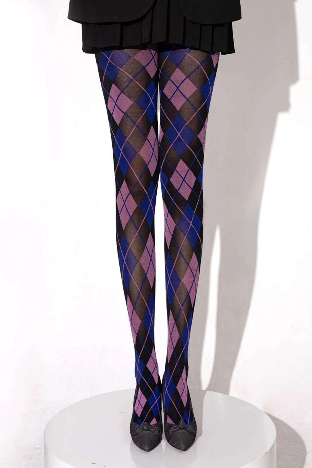 Contrast Argyle Print Tights - Image 9