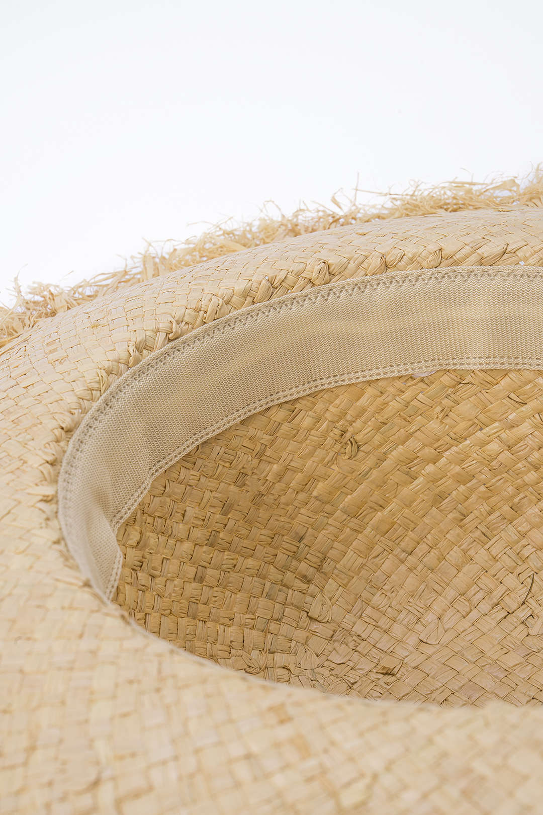 Woven Wide Brim Frayed Edge Hat - Image 4
