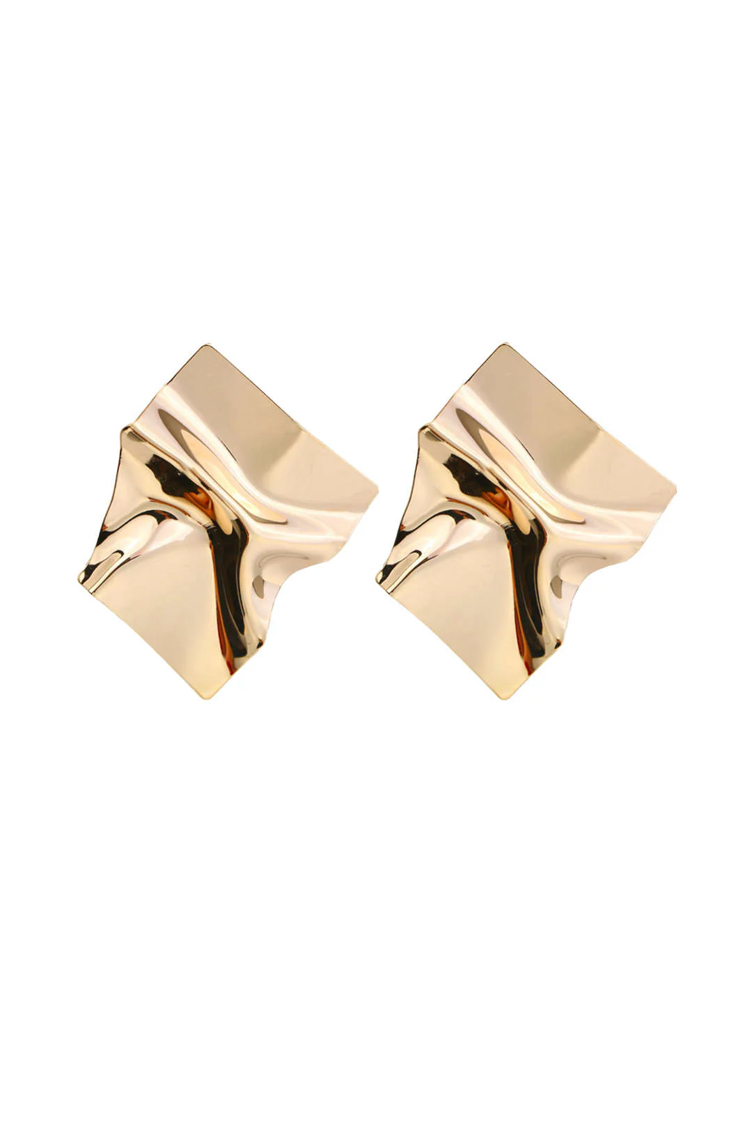 Crinkled Statement Earrings - Image 2