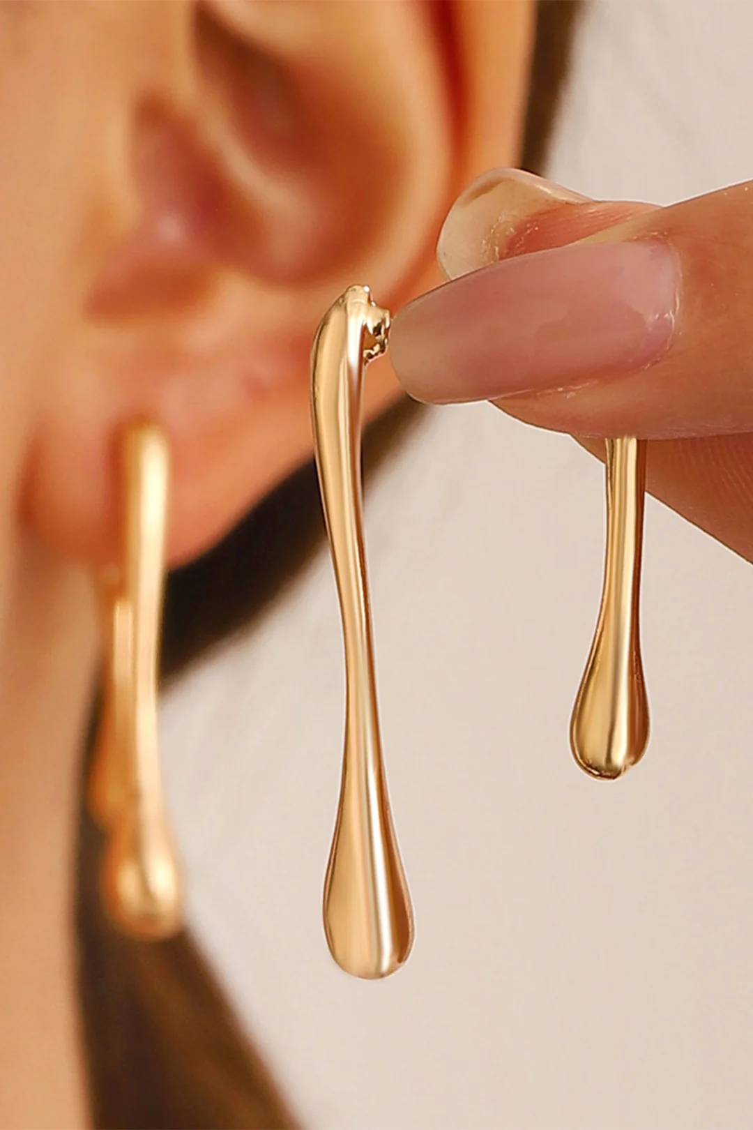 Asymmetrical Droplet Earrings - Image 3