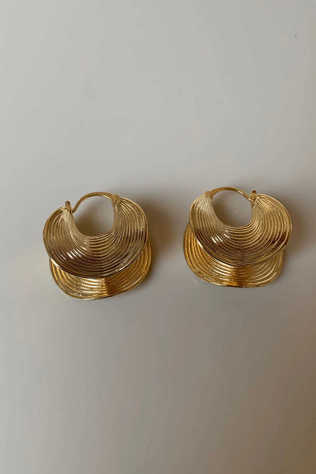 Metal Irregular Striped Earrings - Image 2