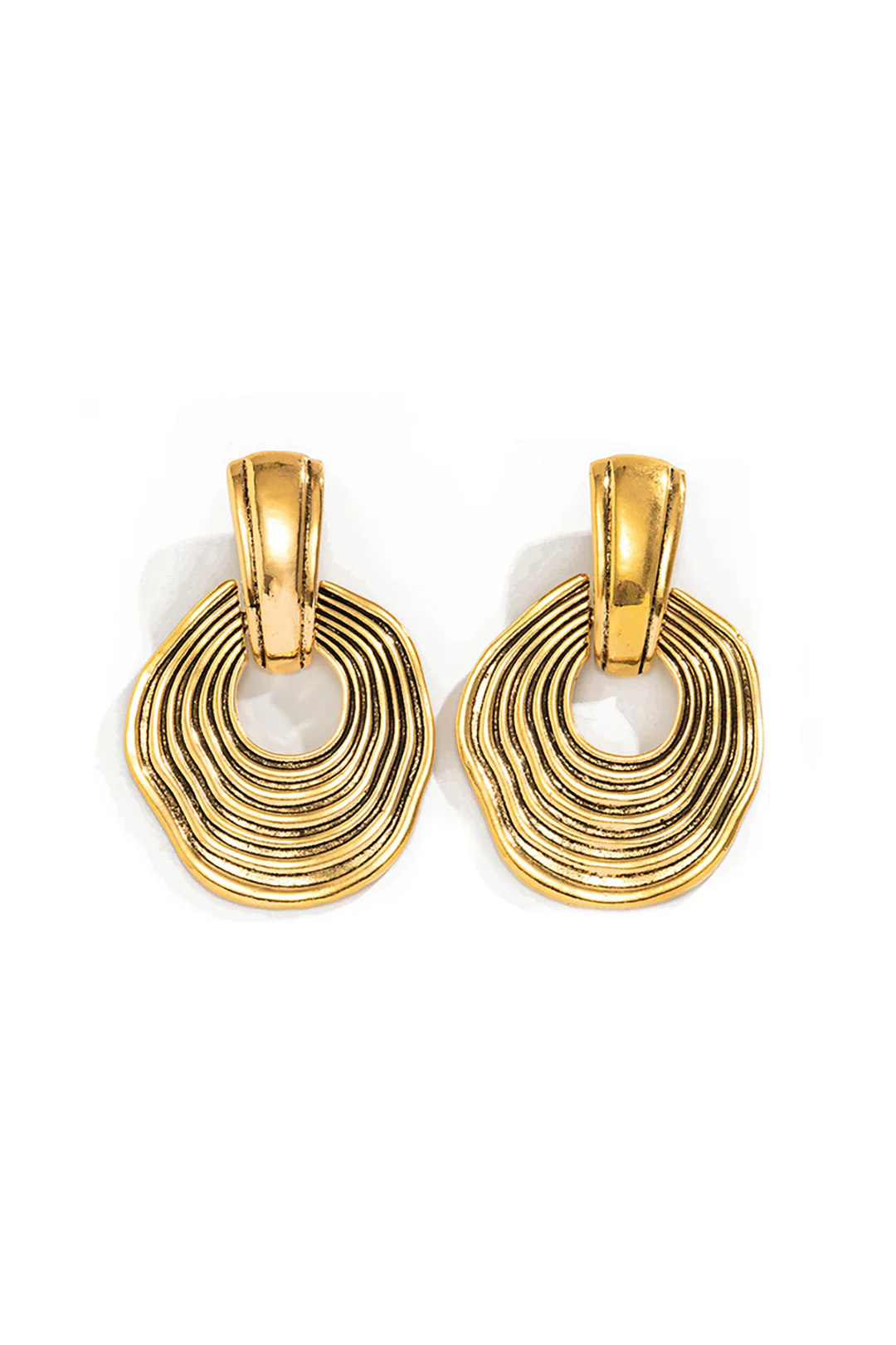 Exaggerated Geometric Textured Earrings - Image 5