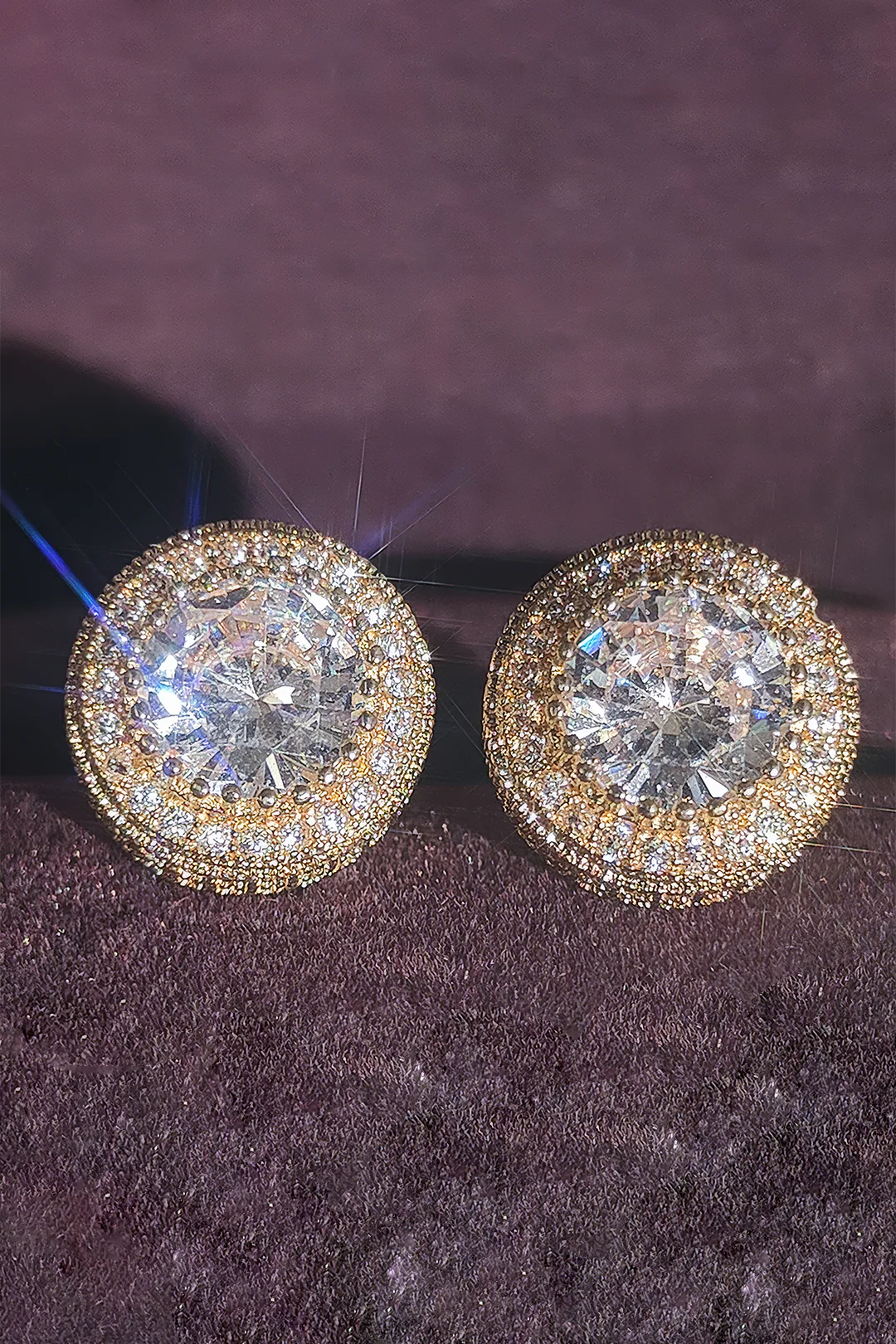 Zircon Shiny Round Diamond Earrings - Image 4
