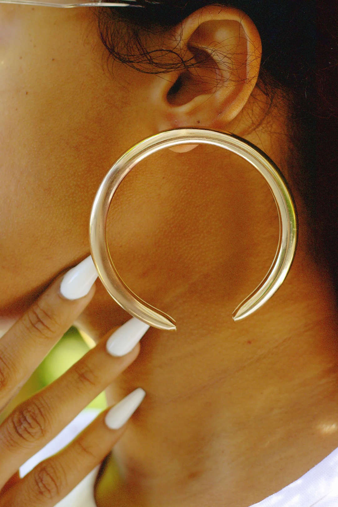 Metal Exaggerated Geometric Semicircular Earrings - Image 3