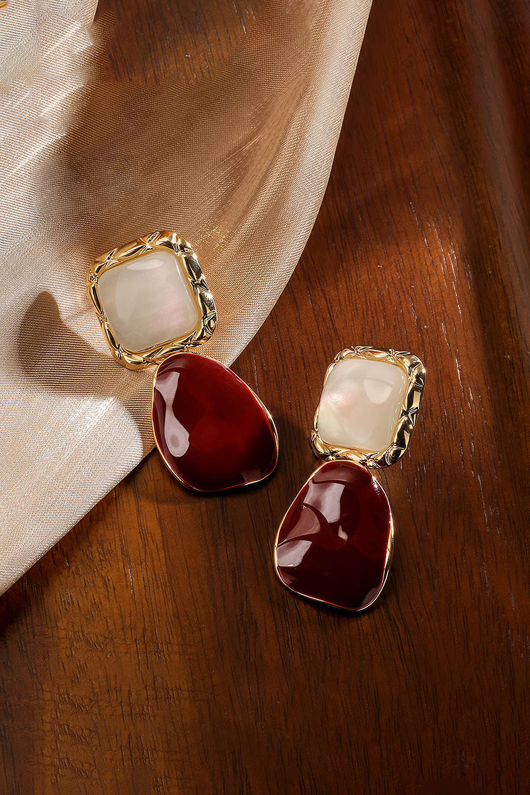 Asymmetrical Square Earrings - Image 2