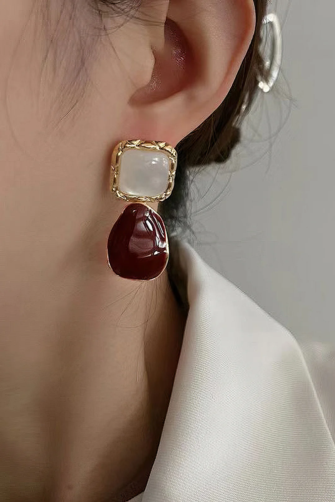 Asymmetrical Square Earrings - Image 3