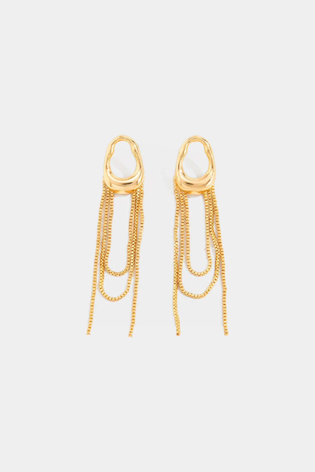 Alloy Fringe Chain Earrings - Image 2