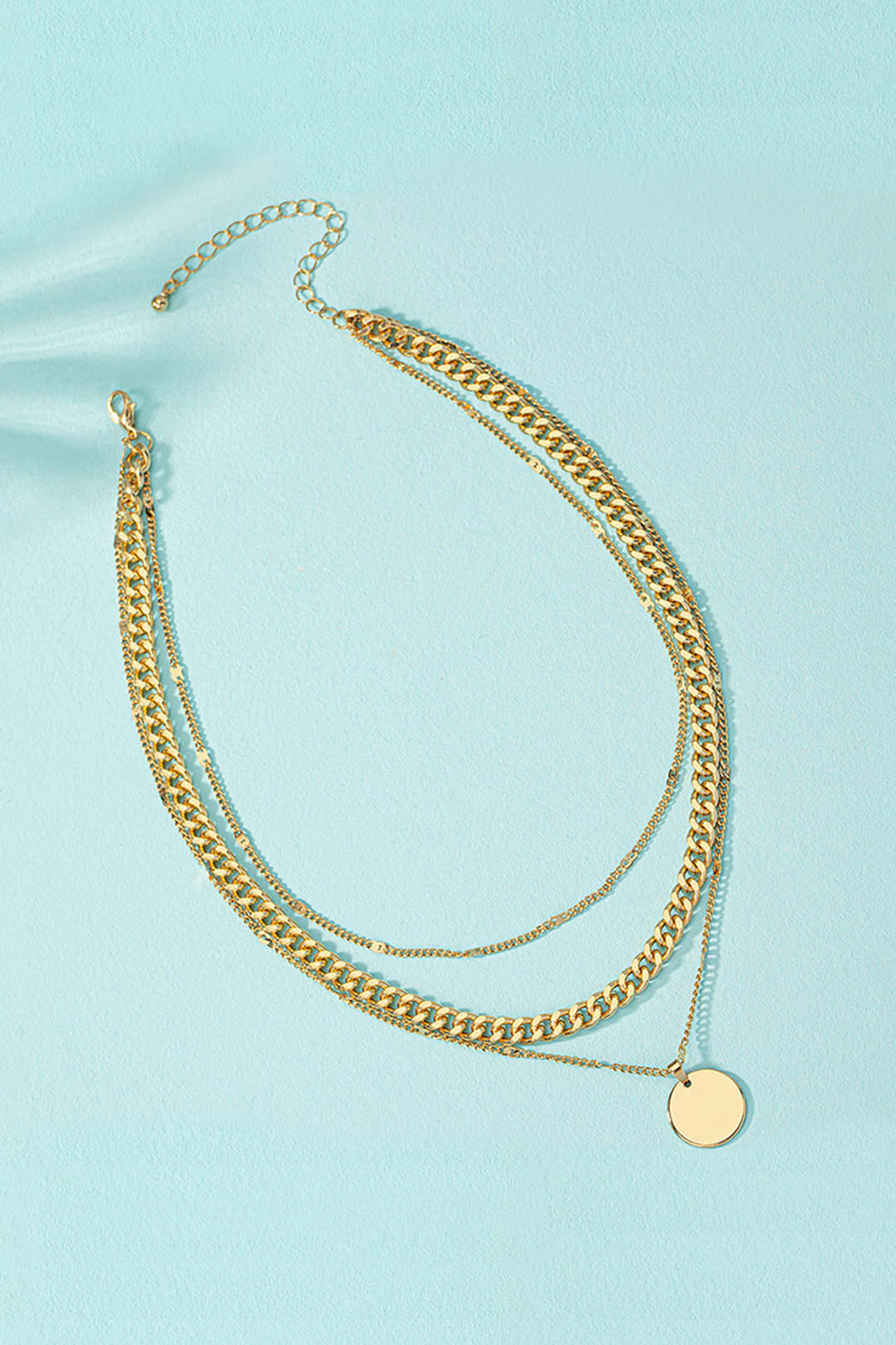 Layer Disc Pendant Necklace - Image 2