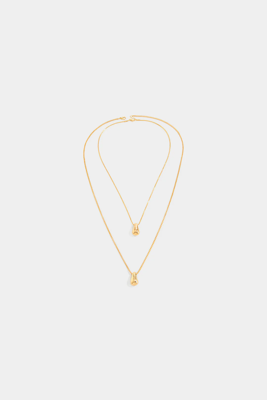 Water Droplet Double Layer Necklace - Image 2