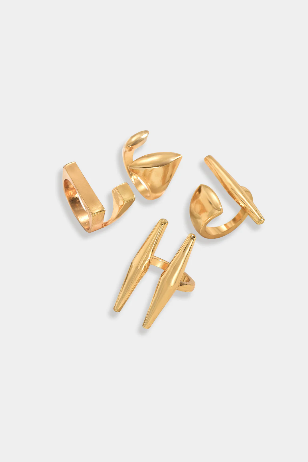 Metallic Geometric Open Rings - Image 2