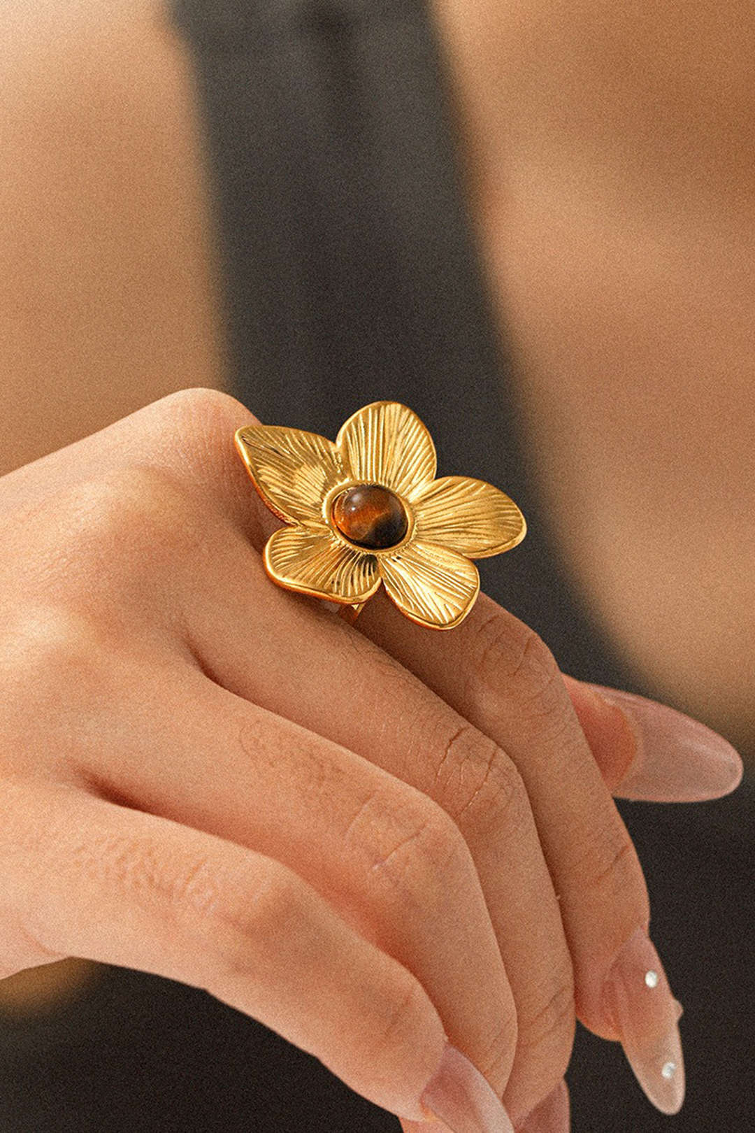 Alloy Flower Open Ring - Image 2