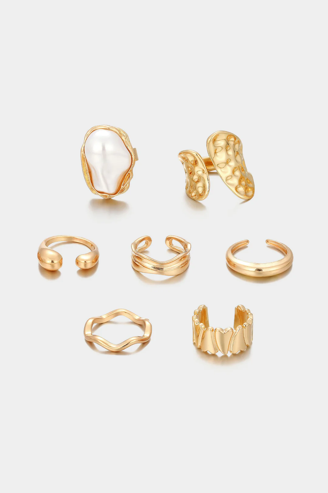 Alloy Irregular Geometric Rings - Image 2