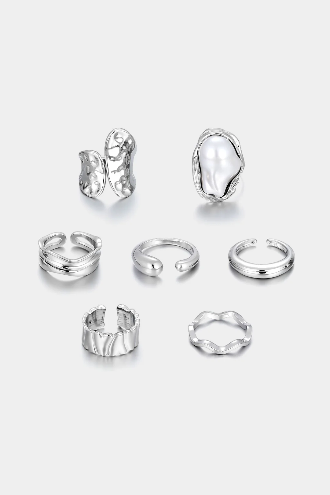 Alloy Irregular Geometric Rings - Image 3