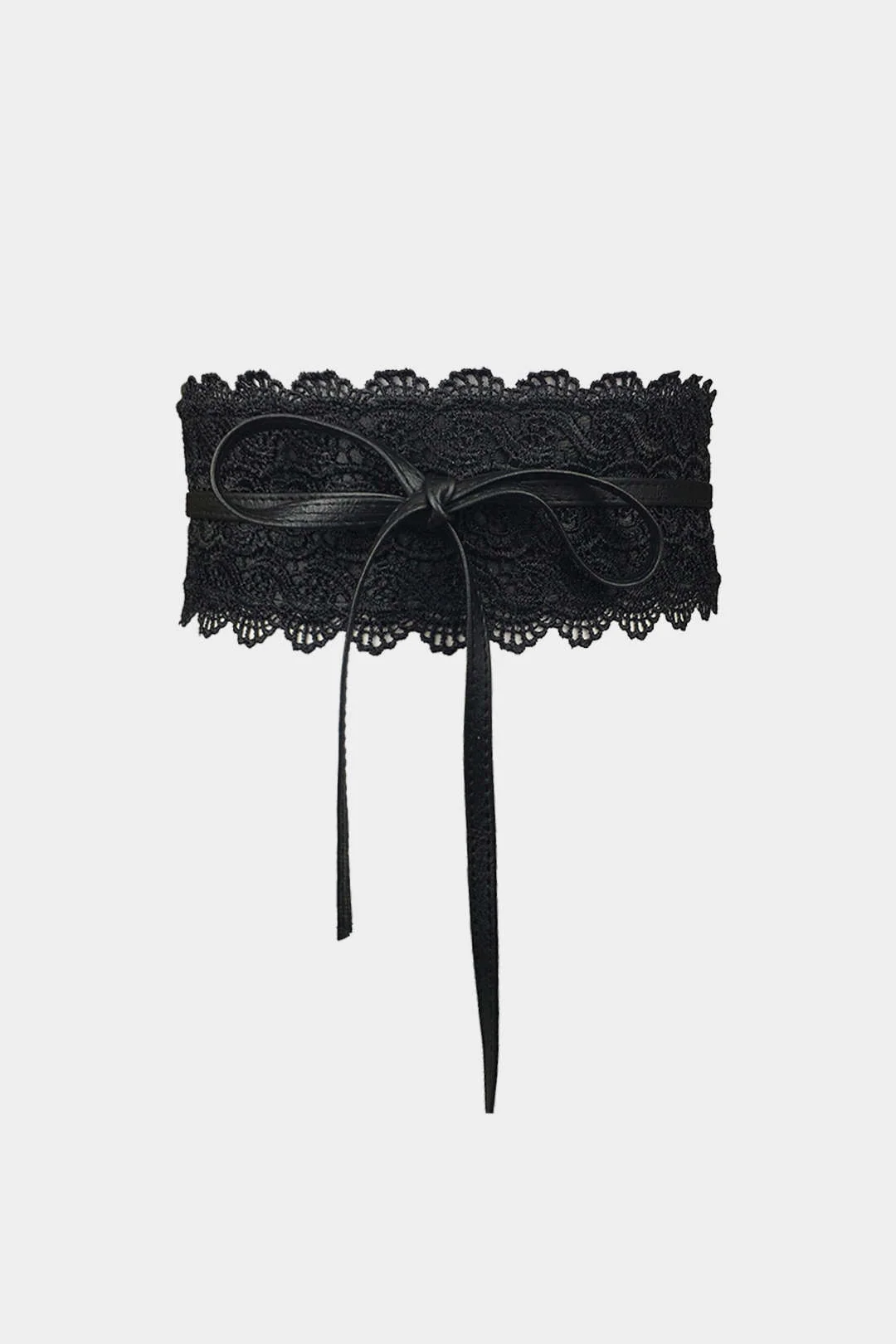 Faux Leather Patchwork Lace Trim Belt - Image 4