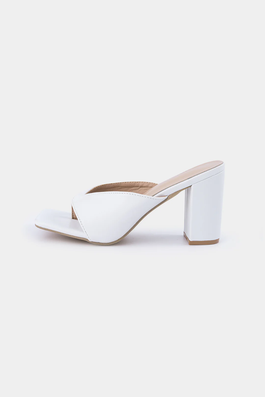 Square Stitching Detail Faux Leather Sandals - Image 3