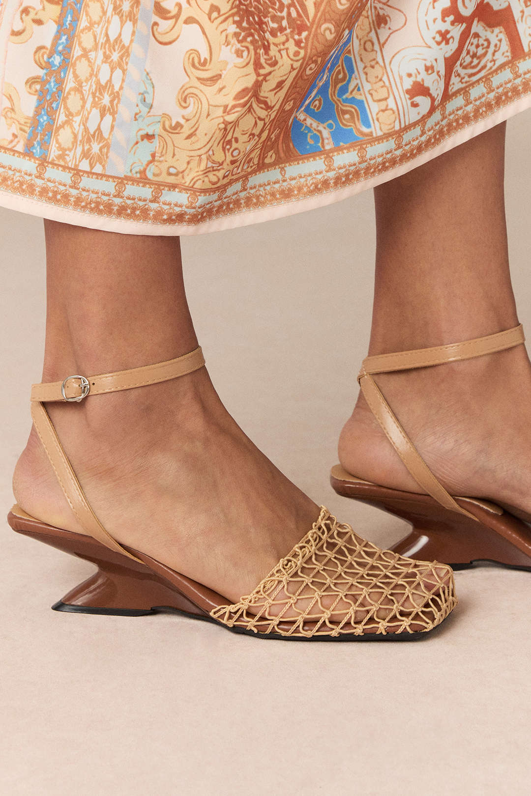 Hollow Out Faux Leather Sandals - Image 2