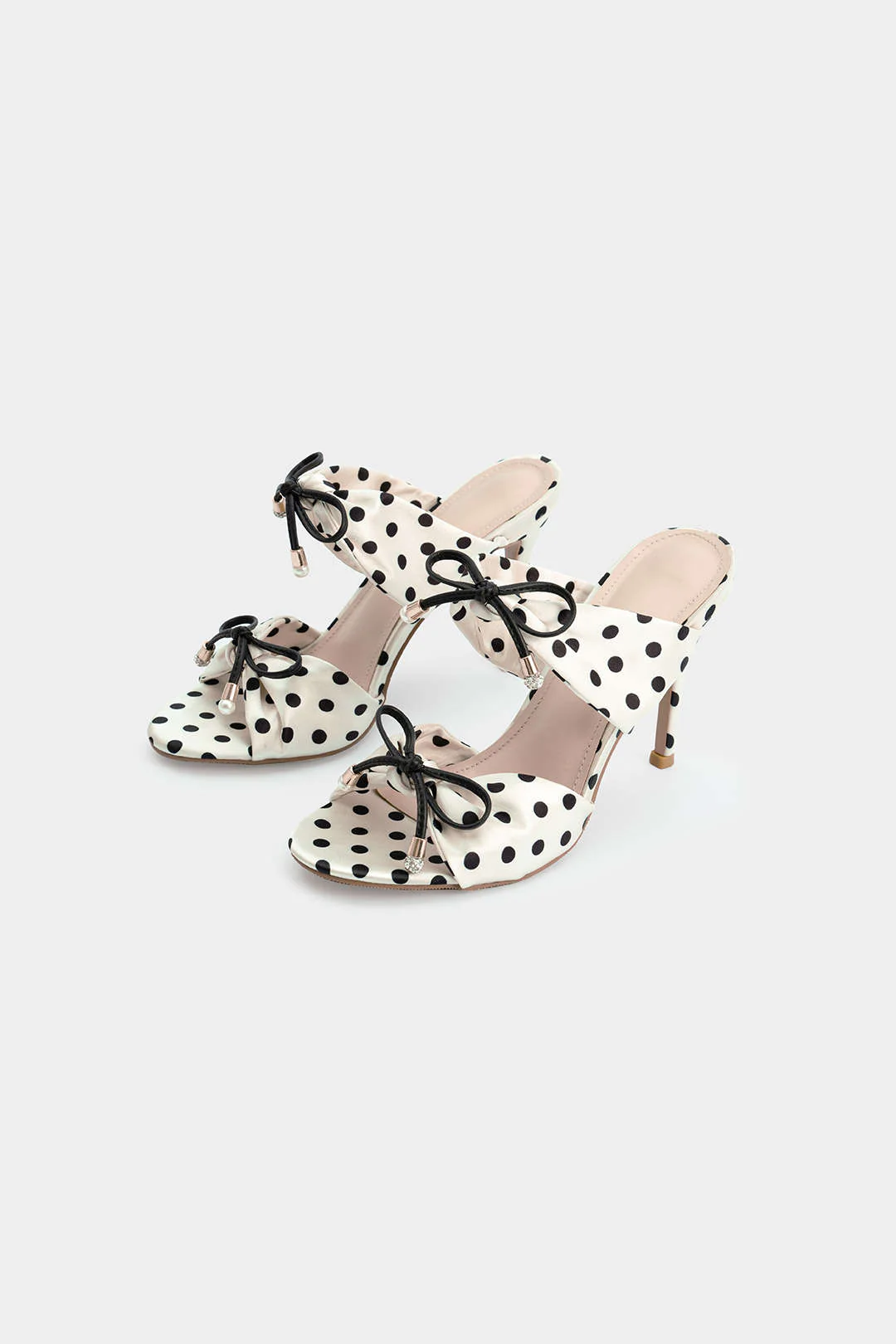 Polka Dots Bow Open Toe Sandals - Image 2