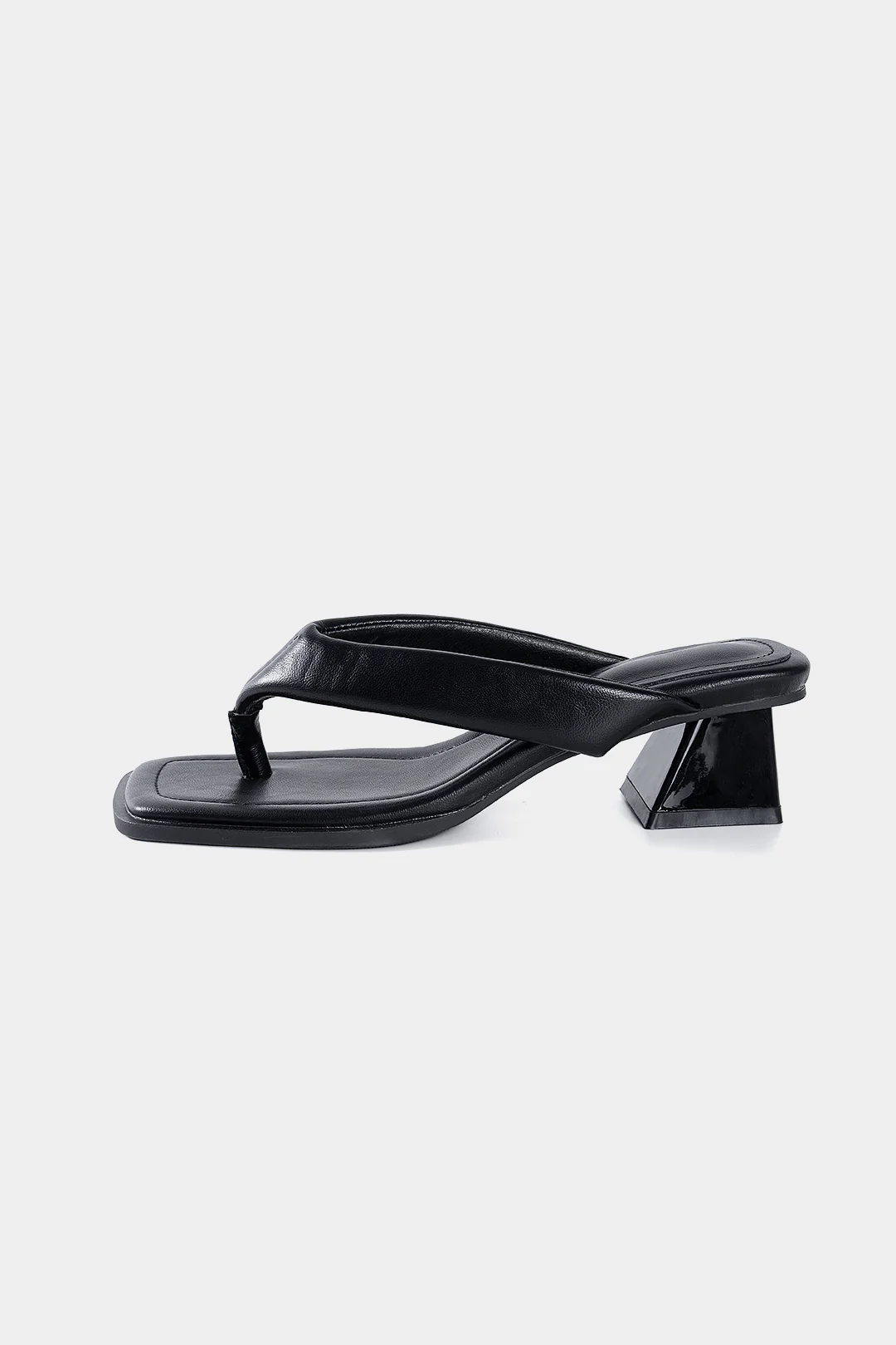 Leather Square Toe  Heel Sandals - Image 2