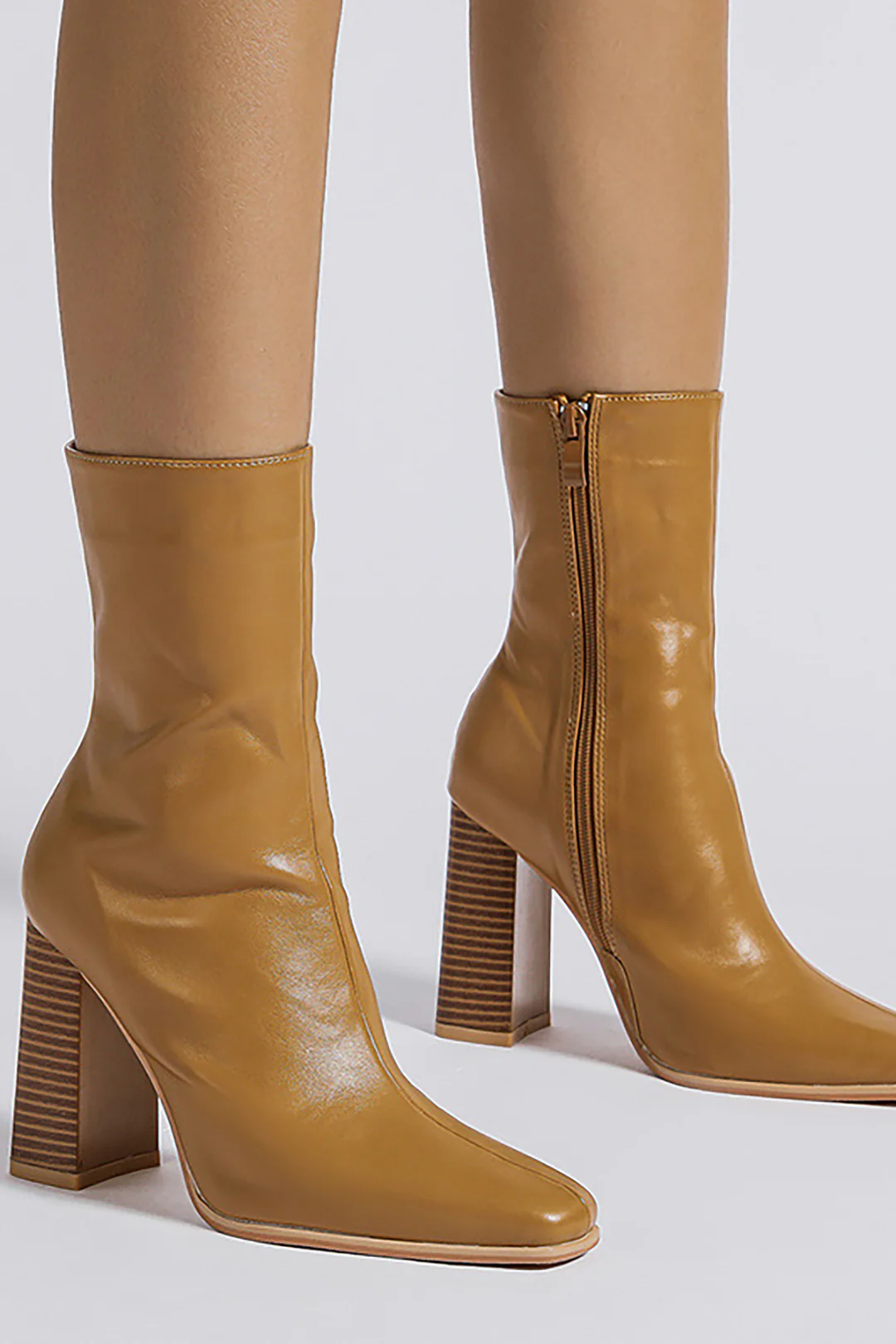 Square-Toe Leather Ankle Boots - Image 5