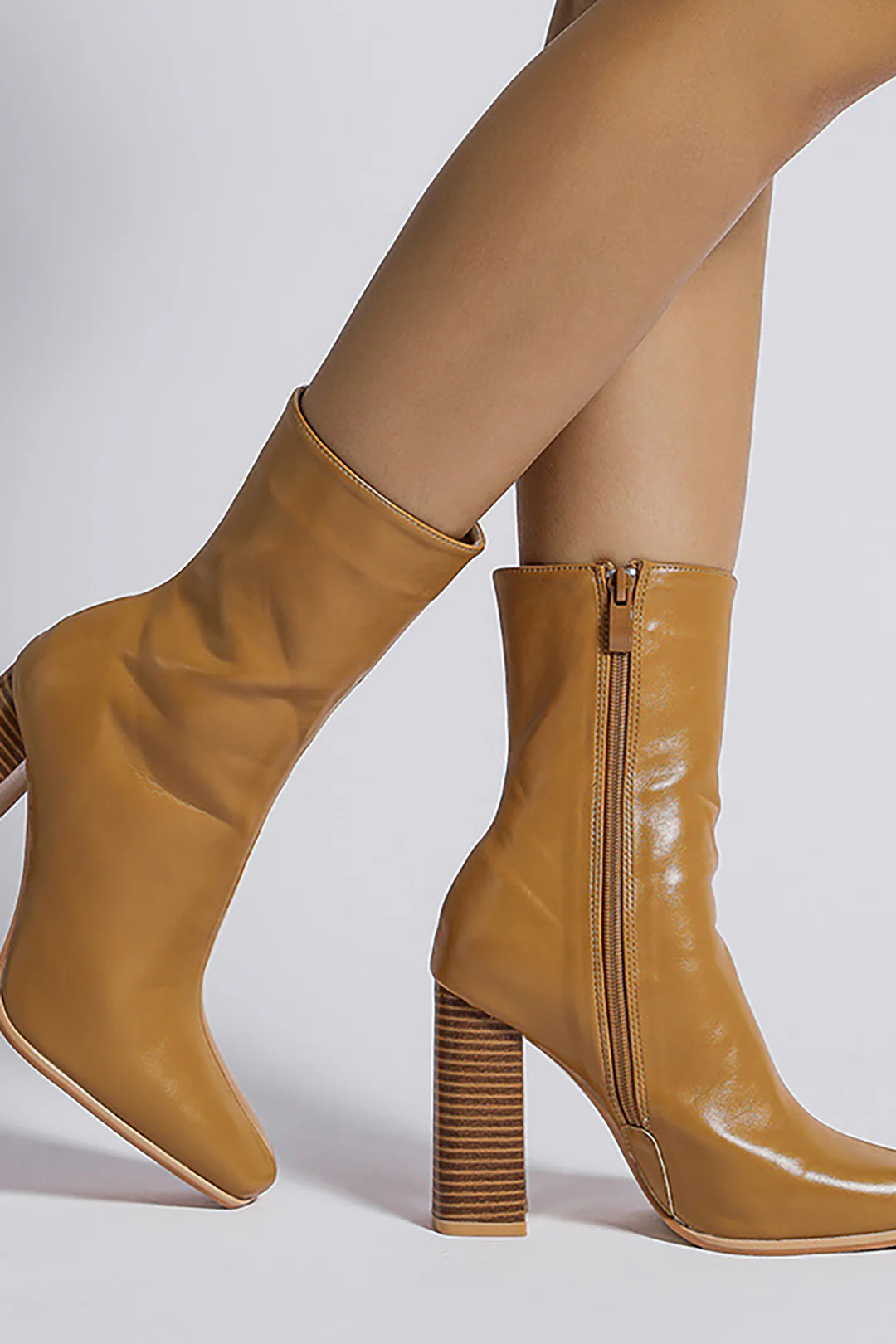 Square-Toe Leather Ankle Boots - Image 6