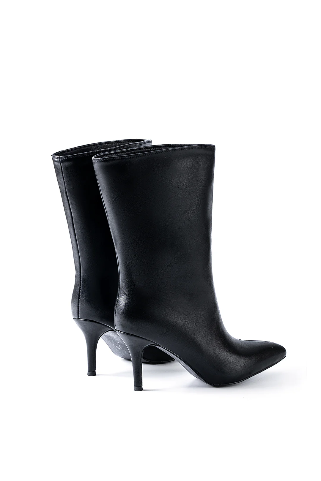 Faux Leather Pointed Toe Ankle Boots - Image 3