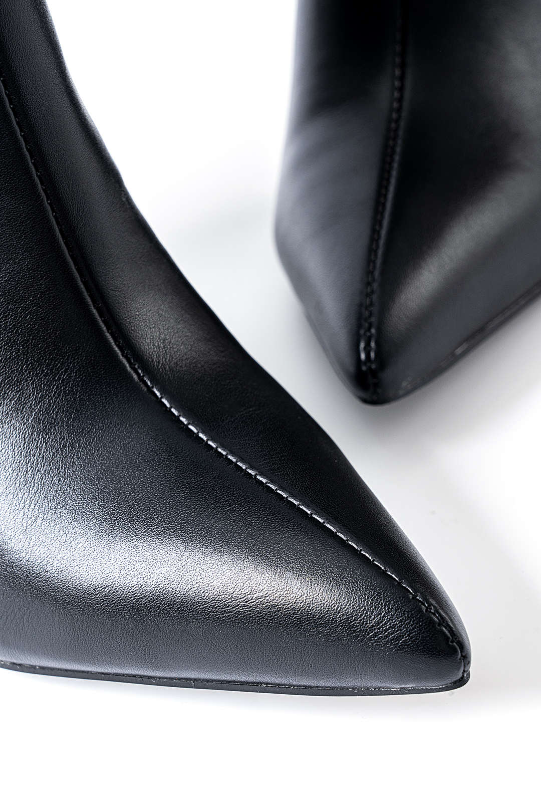 Faux Leather Pointed Toe Ankle Boots - Image 4