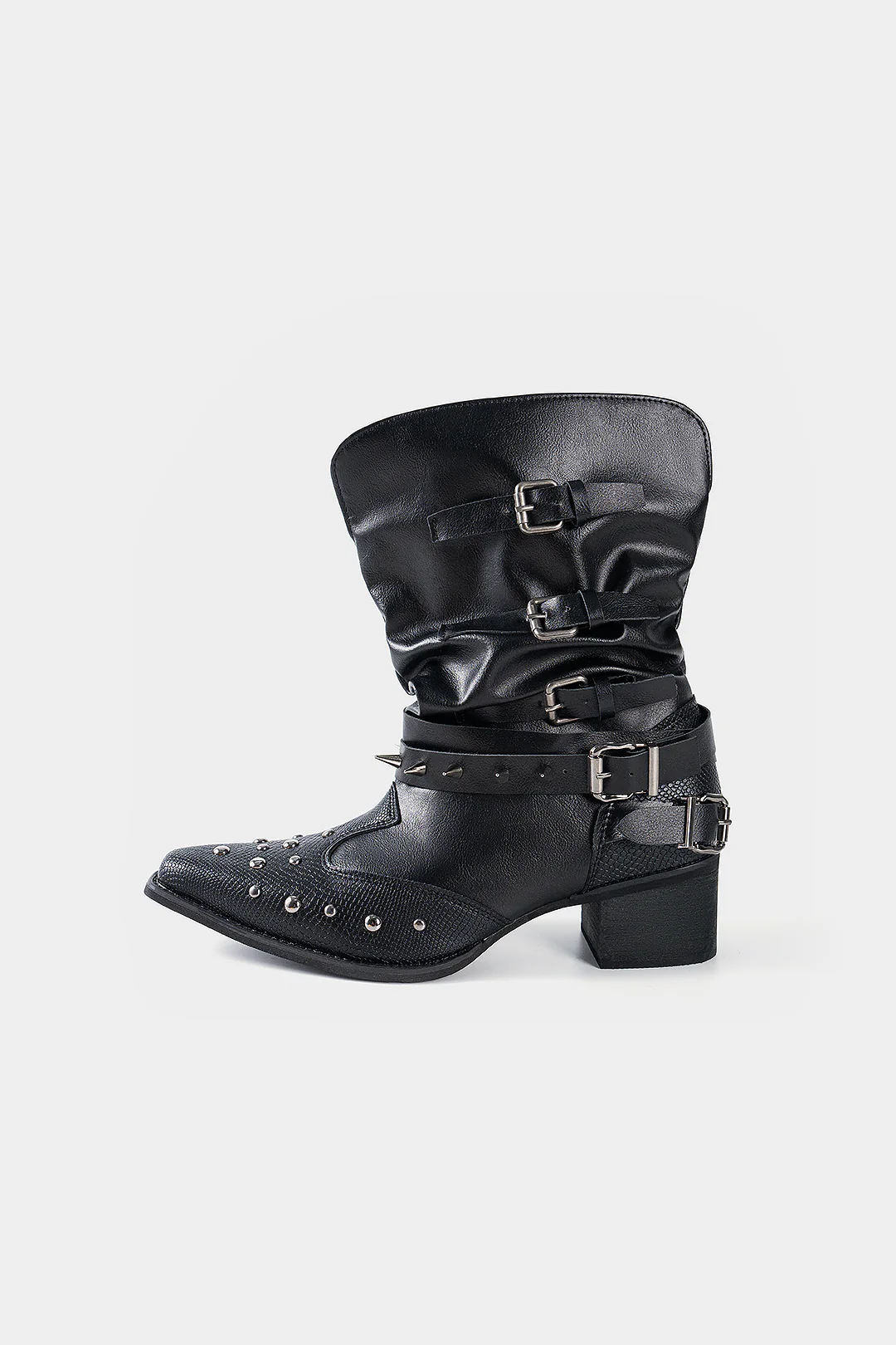 Studded Pointed Ankle Boots - Image 2