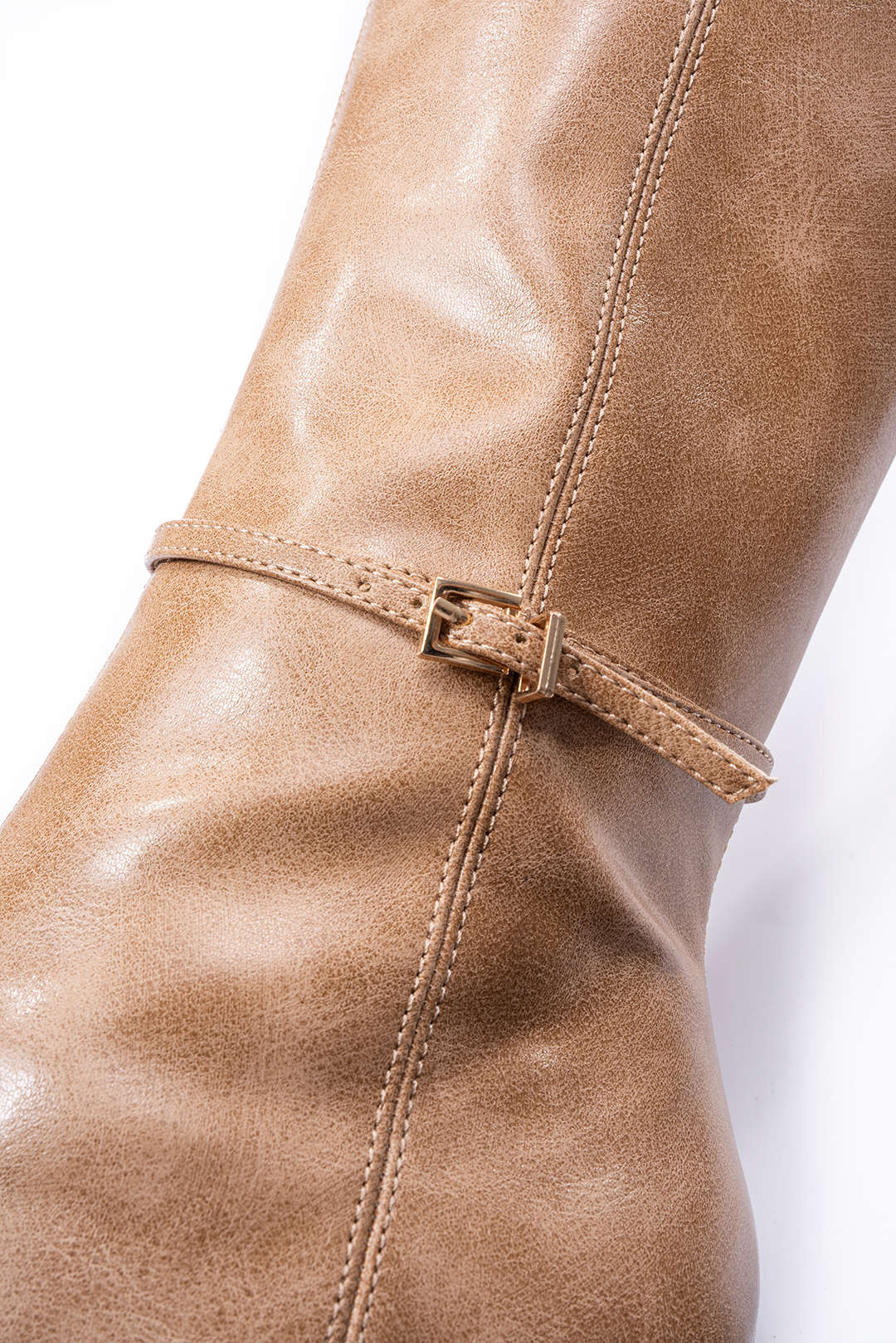 Belted Square Toe Knee High Boots - Image 3