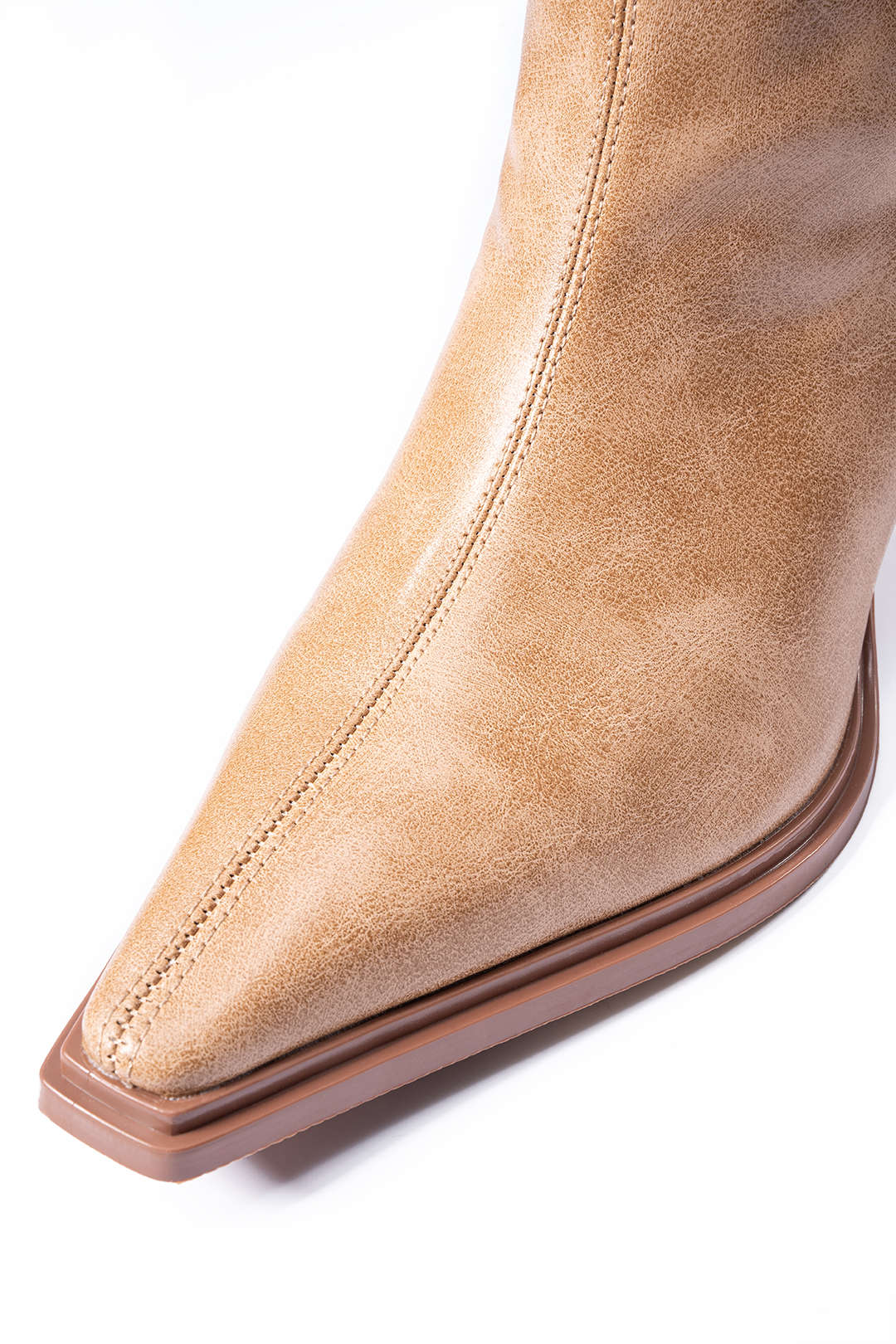 Belted Square Toe Knee High Boots - Image 4