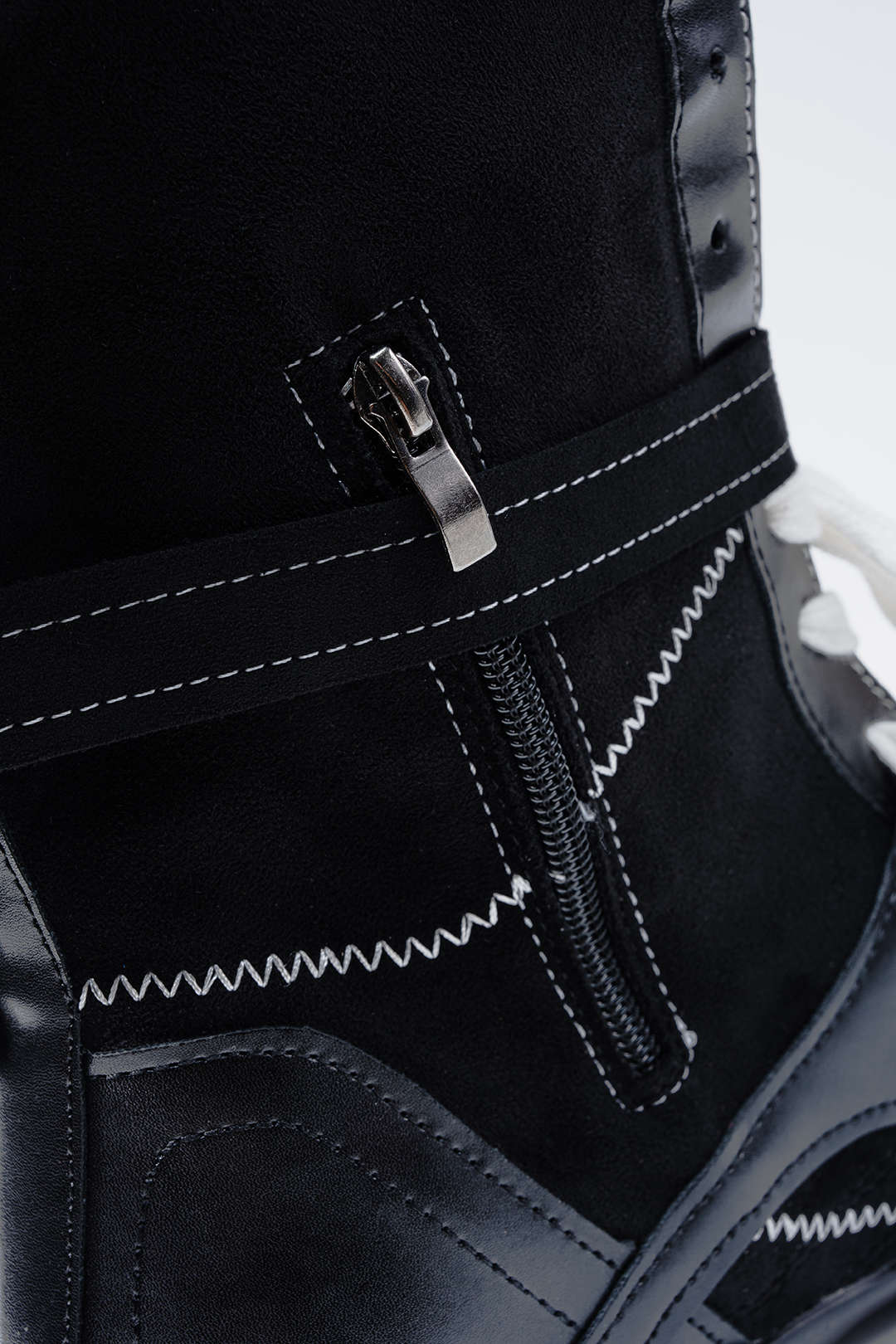Leather Lace-Up Mid Calf Boots - Image 4