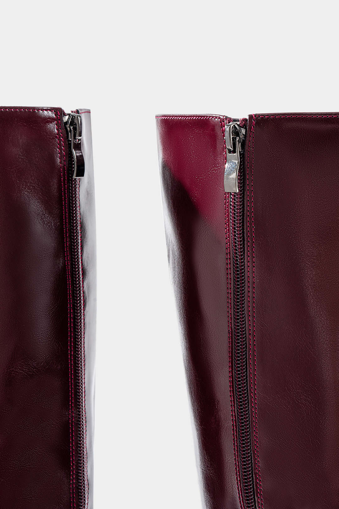 Leather Zipper Pointed Mid Calf Boots - Image 4