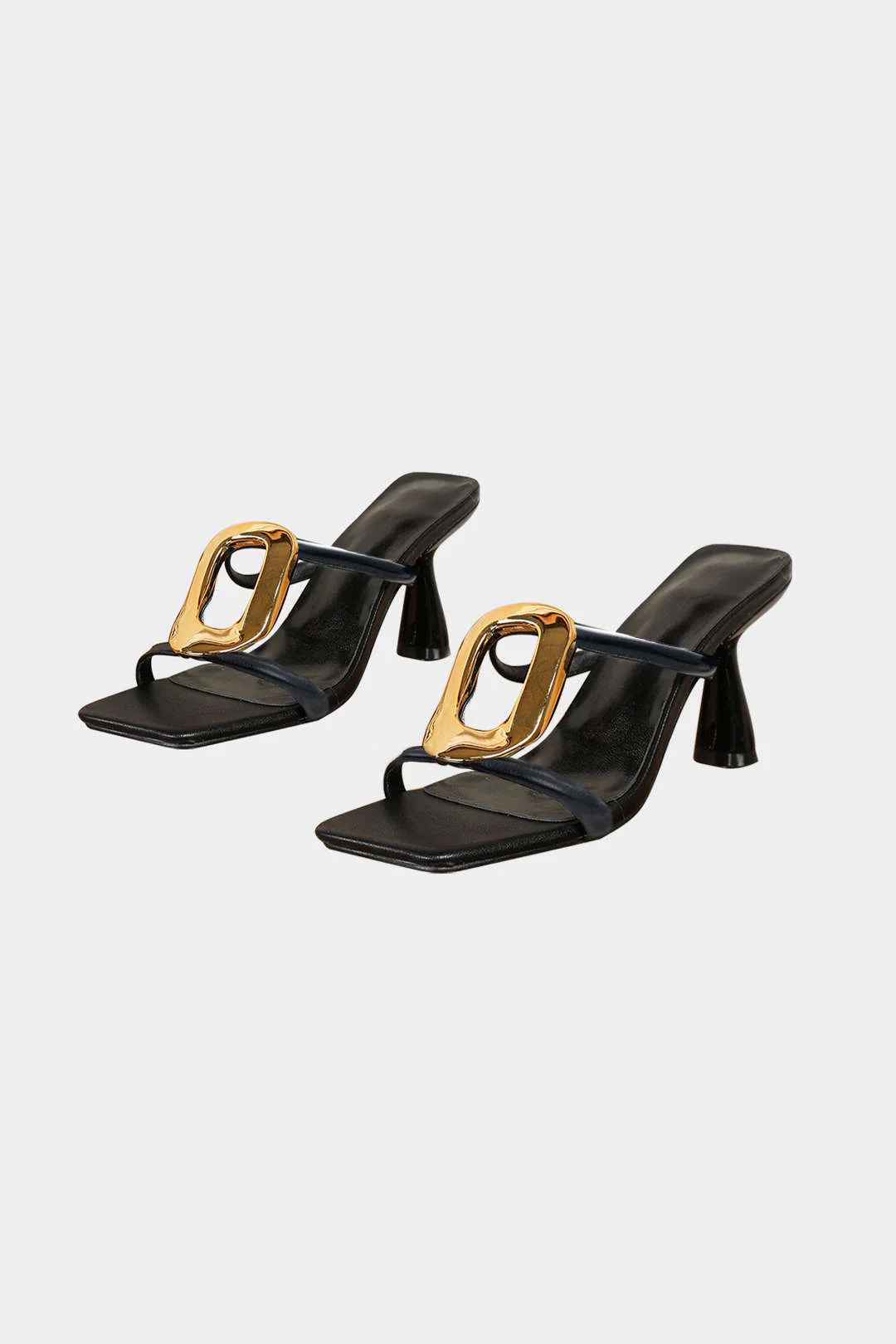 Metallic Square Toe Heels - Image 2