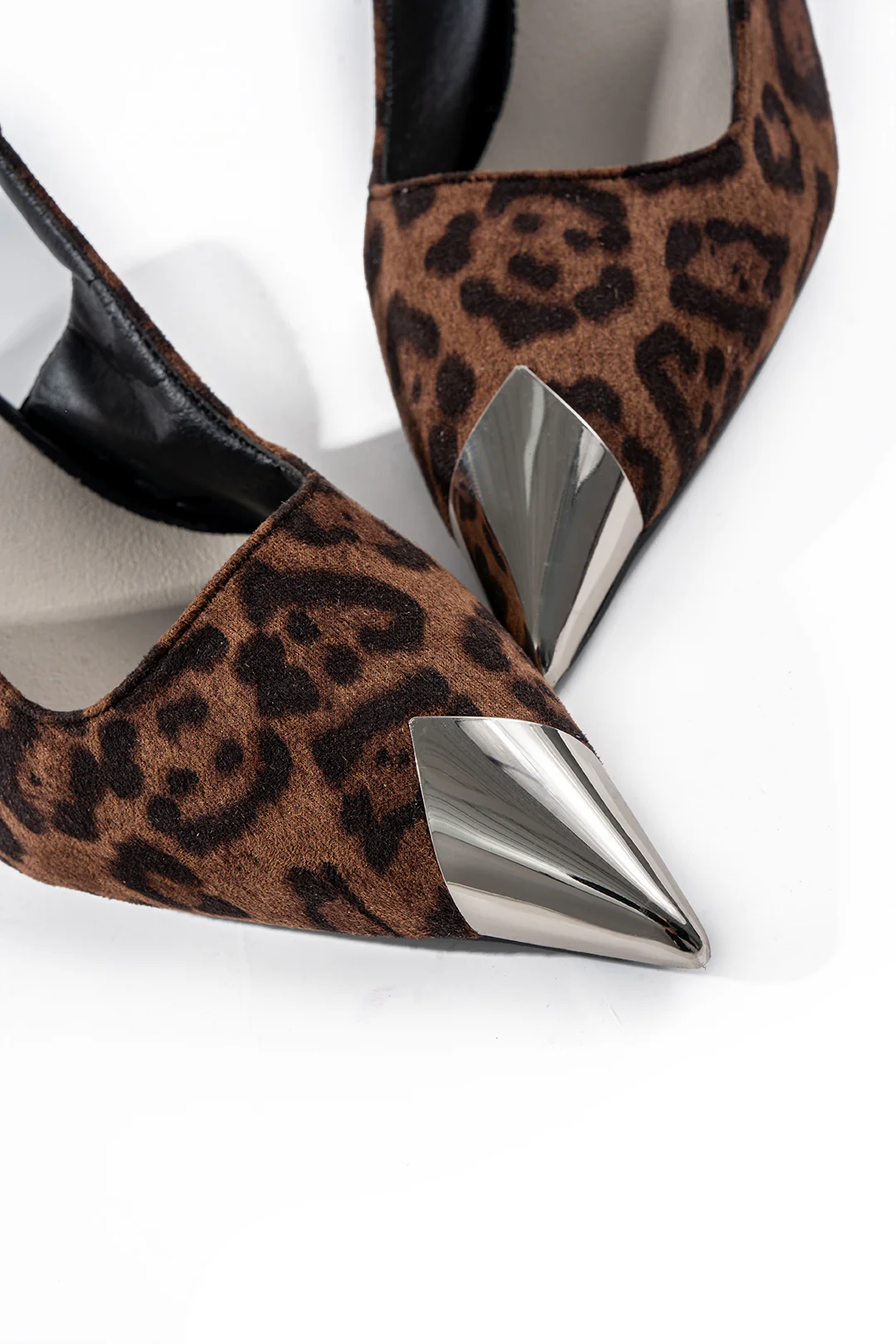 Leopard Metallic Pointed Toe Heels - Image 3