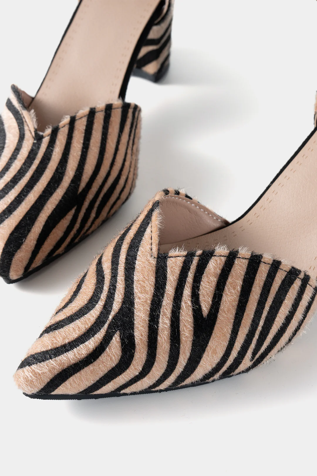 Zebra Print Pointed Toe Heels - Image 3