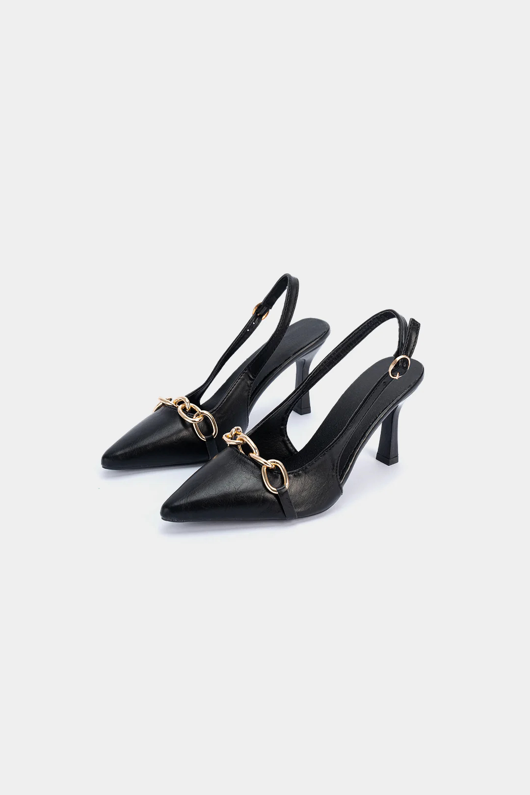 Chain Metallic Pointed Heels