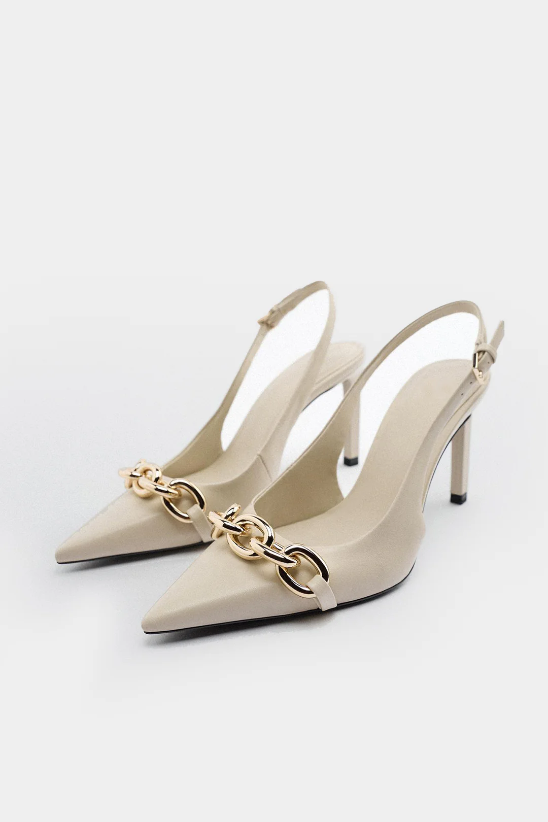 Chain Metallic Pointed Heels - Image 2